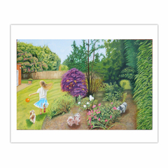 'Olivia in garden, Esher', (2013), oil on linen, 71 x 107 cm (8×10)