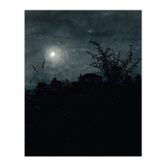 Moonlight Scene, Houses in Background (8×10)