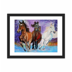 "Horses in Motion", oil on linen, 100 x 80 cm (12×16)